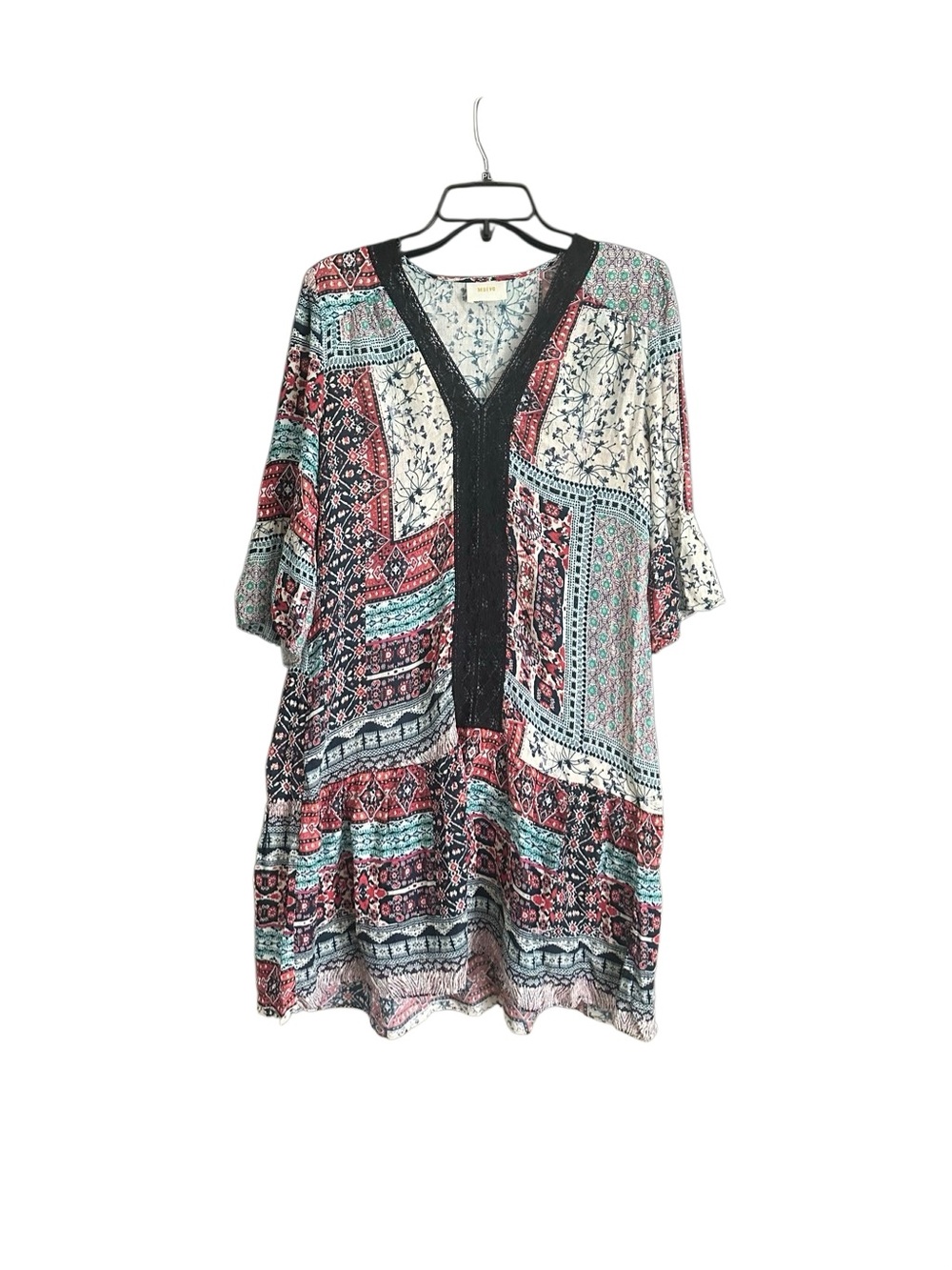 Anthropologie Maeve Patchwoork Dress with Lace Accent. Size Medium